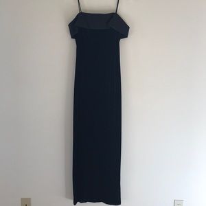 Black velvet and satan Alex Evening gown